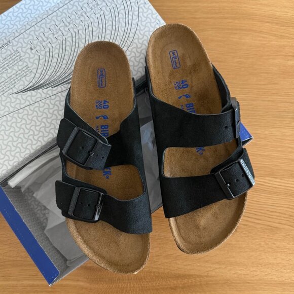 NWT Birkenstock Arizona Black Suede - 40N - Picture 4 of 9